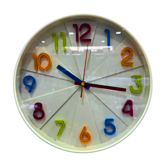 Vivid Wall Clock T2924-2 White dial Colourful Numerals