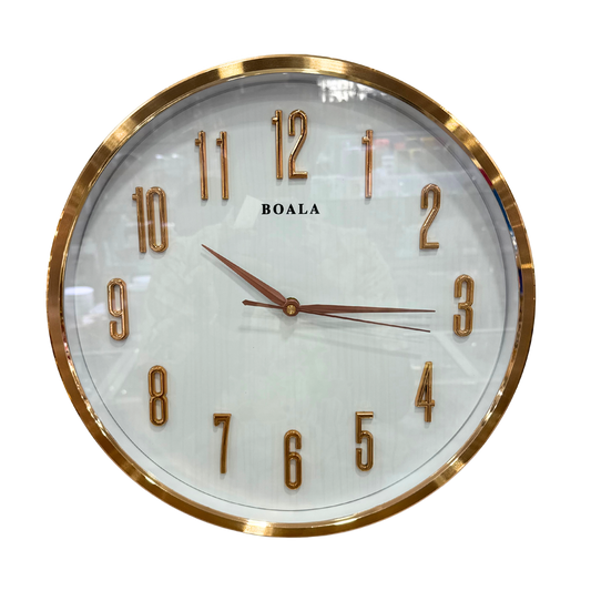 Boala Wall Clock E2855F, Rose Gold White Dial