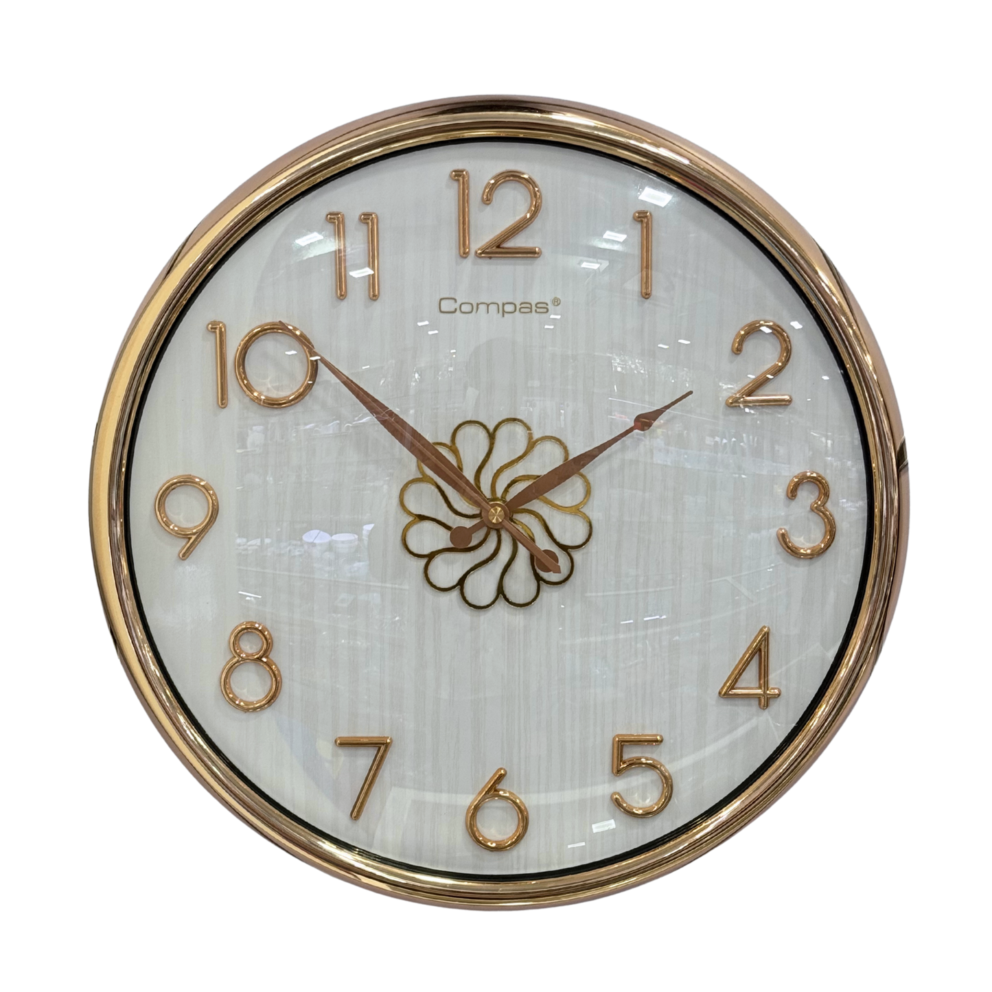 Compas Wall Clock B3454, Rose Gold White Dial