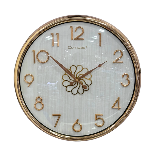 Compas Wall Clock B3454, Rose Gold White Dial